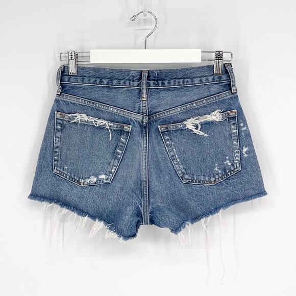 AGOLDE Parker Cutoff Denim Shorts Women’s Size 25 Clutch Distressed Raw Hem - Picture 5 of 5